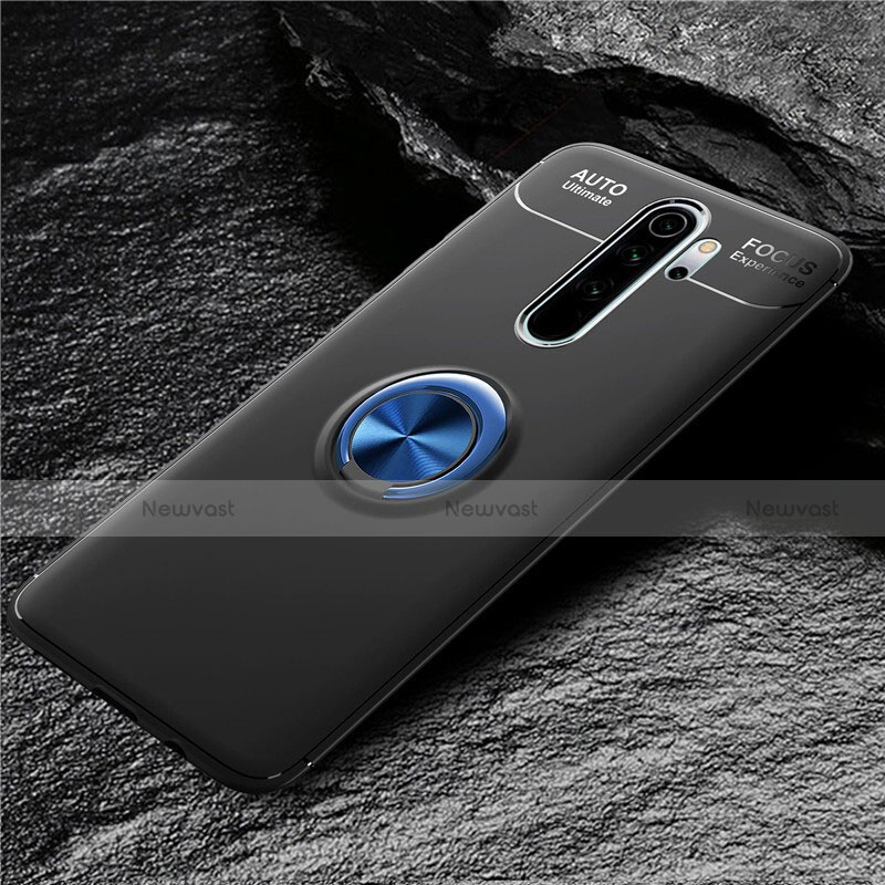 Ultra-thin Silicone Gel Soft Case Cover with Magnetic Finger Ring Stand T04 for Xiaomi Redmi Note 8 Pro