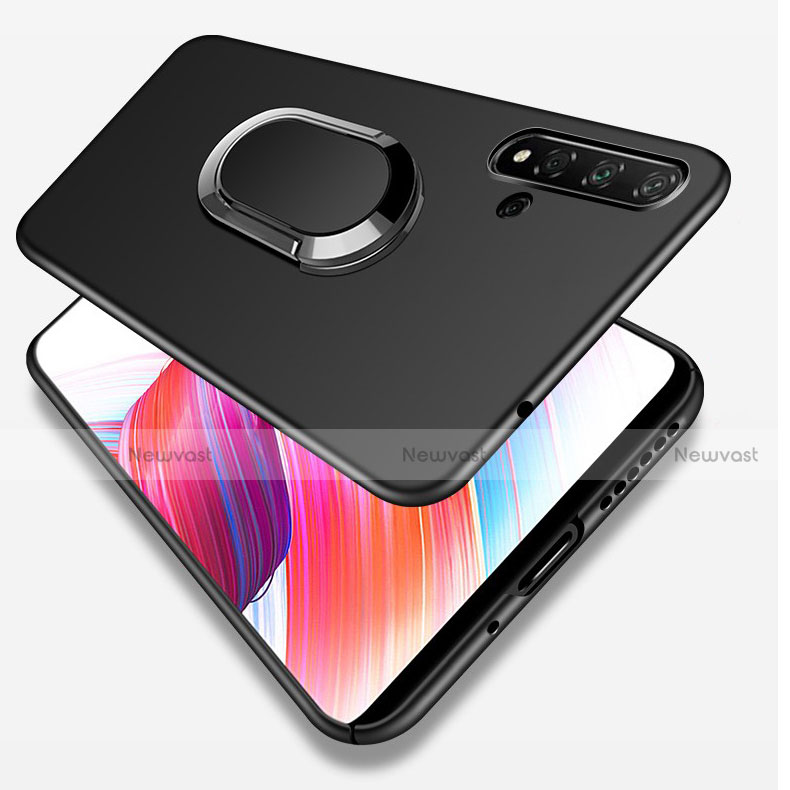 Ultra-thin Silicone Gel Soft Case Cover with Magnetic Finger Ring Stand T05 for Huawei Honor 20