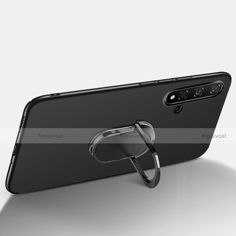 Ultra-thin Silicone Gel Soft Case Cover with Magnetic Finger Ring Stand T05 for Huawei Honor 20S