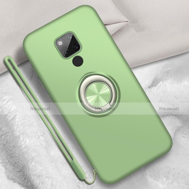 Ultra-thin Silicone Gel Soft Case Cover with Magnetic Finger Ring Stand T05 for Huawei Mate 20 X 5G