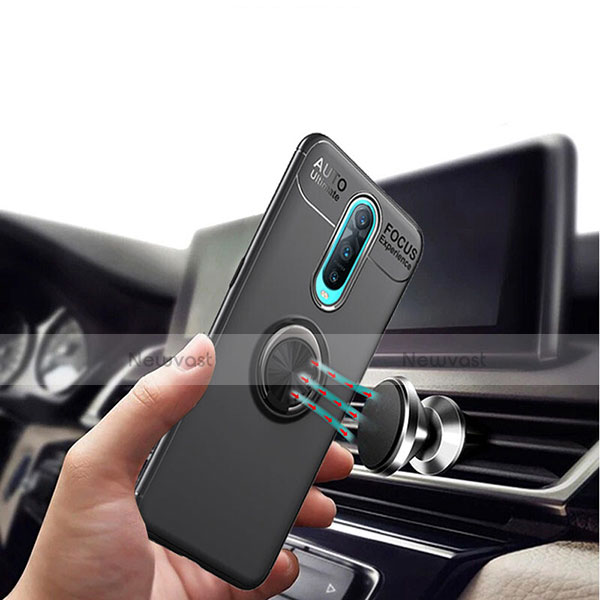 Ultra-thin Silicone Gel Soft Case Cover with Magnetic Finger Ring Stand T05 for Oppo R17 Pro