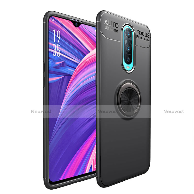 Ultra-thin Silicone Gel Soft Case Cover with Magnetic Finger Ring Stand T05 for Oppo RX17 Pro