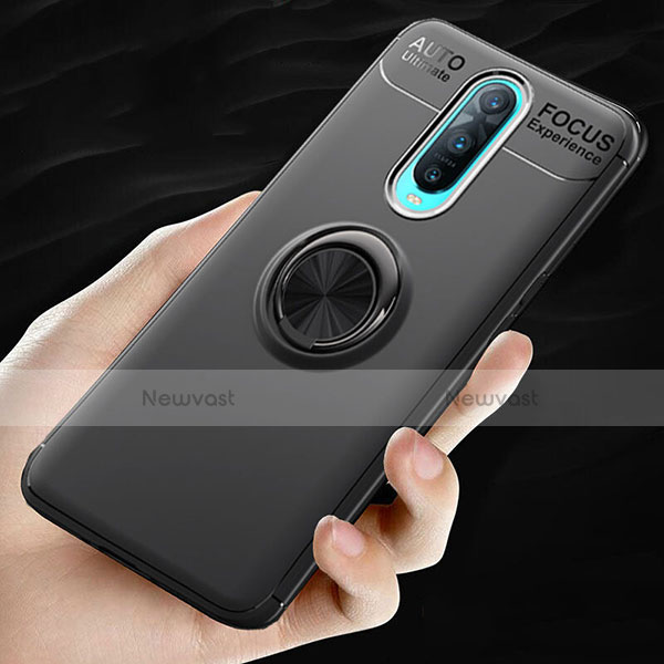 Ultra-thin Silicone Gel Soft Case Cover with Magnetic Finger Ring Stand T05 for Oppo RX17 Pro