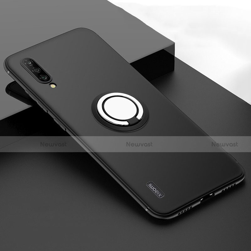 Ultra-thin Silicone Gel Soft Case Cover with Magnetic Finger Ring Stand T05 for Xiaomi Mi A3