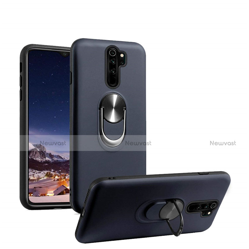 Ultra-thin Silicone Gel Soft Case Cover with Magnetic Finger Ring Stand T05 for Xiaomi Redmi Note 8 Pro