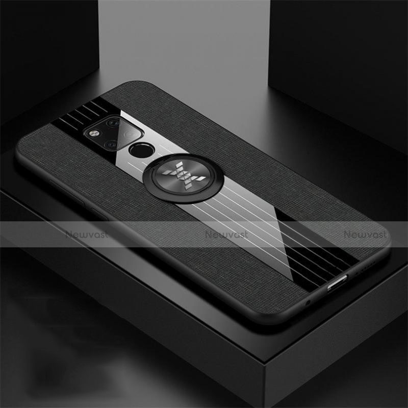 Ultra-thin Silicone Gel Soft Case Cover with Magnetic Finger Ring Stand T06 for Huawei Mate 20 X 5G