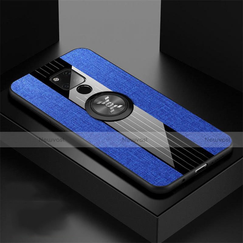 Ultra-thin Silicone Gel Soft Case Cover with Magnetic Finger Ring Stand T06 for Huawei Mate 20 X 5G