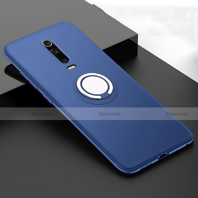 Ultra-thin Silicone Gel Soft Case Cover with Magnetic Finger Ring Stand T06 for Xiaomi Mi 9T