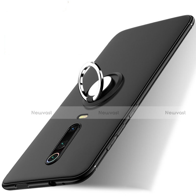 Ultra-thin Silicone Gel Soft Case Cover with Magnetic Finger Ring Stand T06 for Xiaomi Mi 9T