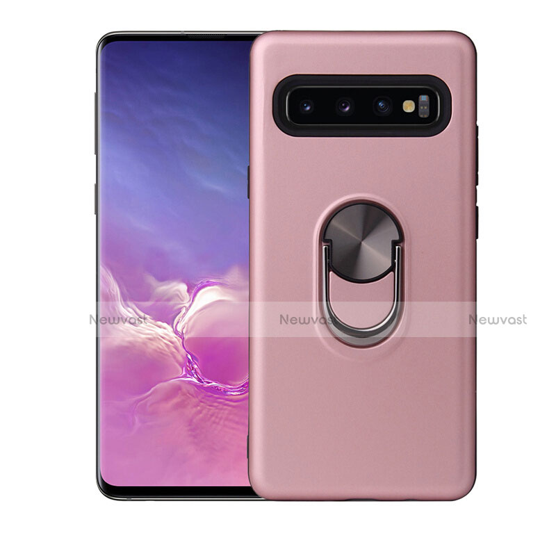 Ultra-thin Silicone Gel Soft Case Cover with Magnetic Finger Ring Stand T07 for Samsung Galaxy S10 5G