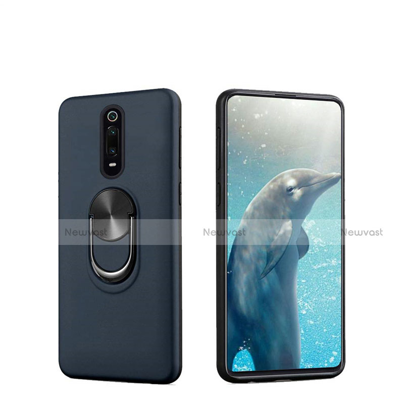 Ultra-thin Silicone Gel Soft Case Cover with Magnetic Finger Ring Stand T08 for Xiaomi Mi 9T Pro