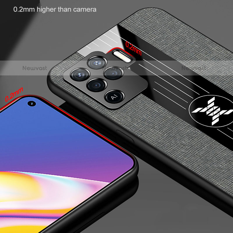 Ultra-thin Silicone Gel Soft Case Cover with Magnetic Finger Ring Stand X01L for Oppo A94 4G