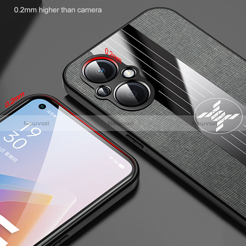 Ultra-thin Silicone Gel Soft Case Cover with Magnetic Finger Ring Stand X01L for Oppo Reno7 Z 5G