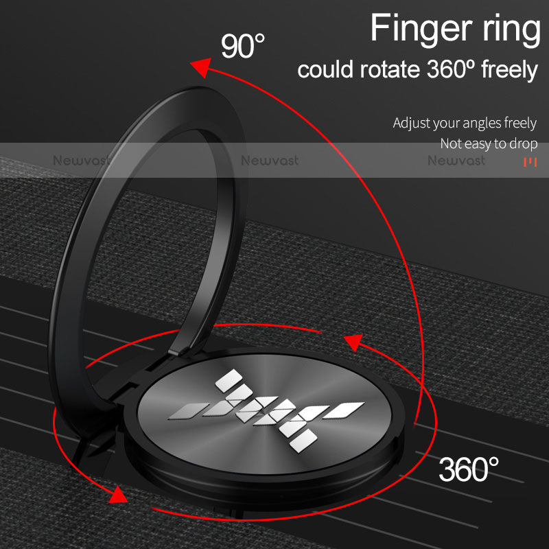 Ultra-thin Silicone Gel Soft Case Cover with Magnetic Finger Ring Stand X01L for Samsung Galaxy S20