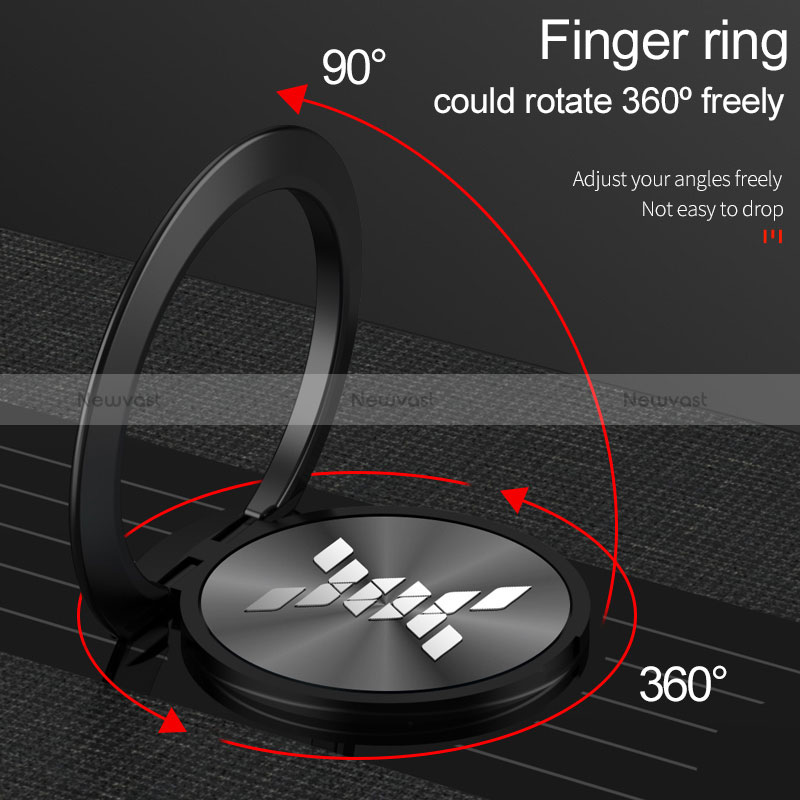 Ultra-thin Silicone Gel Soft Case Cover with Magnetic Finger Ring Stand X01L for Samsung Galaxy S20 FE 5G