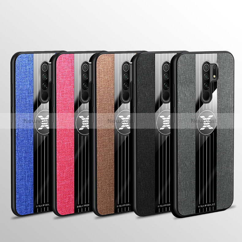 Ultra-thin Silicone Gel Soft Case Cover with Magnetic Finger Ring Stand X01L for Xiaomi Redmi 9 Prime India
