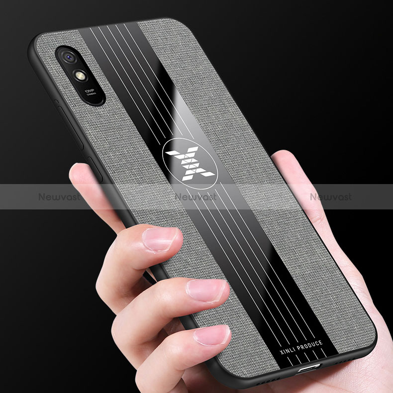 Ultra-thin Silicone Gel Soft Case Cover with Magnetic Finger Ring Stand X01L for Xiaomi Redmi 9A