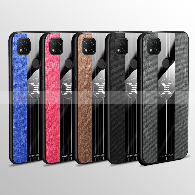 Ultra-thin Silicone Gel Soft Case Cover with Magnetic Finger Ring Stand X01L for Xiaomi Redmi 9C NFC
