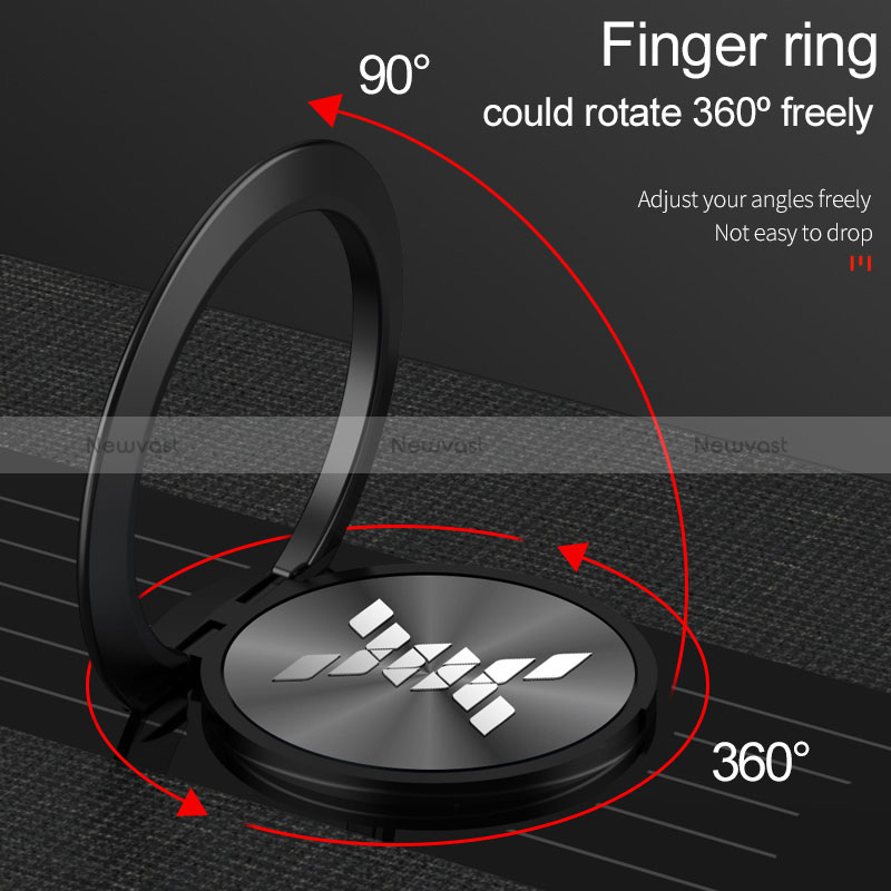 Ultra-thin Silicone Gel Soft Case Cover with Magnetic Finger Ring Stand X02L for Samsung Galaxy S20 FE 5G