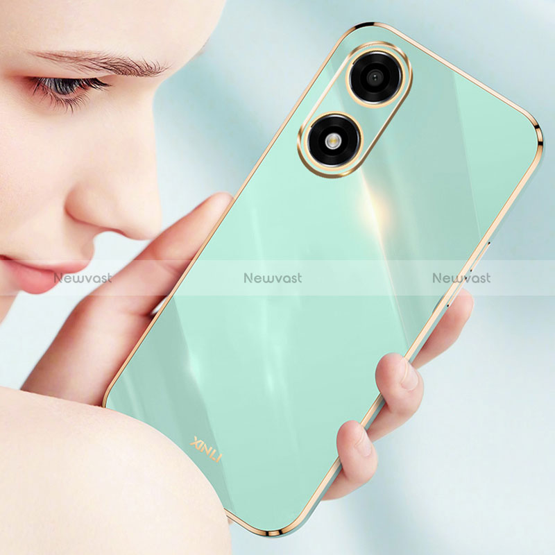 Ultra-thin Silicone Gel Soft Case Cover with Magnetic Finger Ring Stand X03L for Oppo A2x 5G