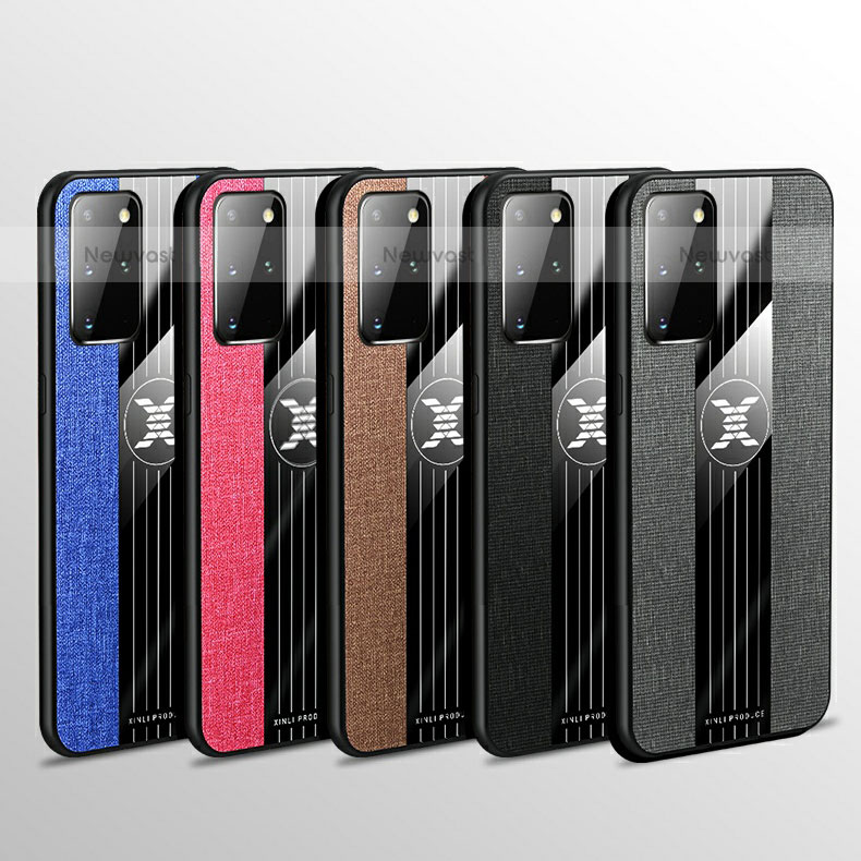 Ultra-thin Silicone Gel Soft Case Cover with Magnetic Finger Ring Stand X03L for Samsung Galaxy S20 Plus 5G