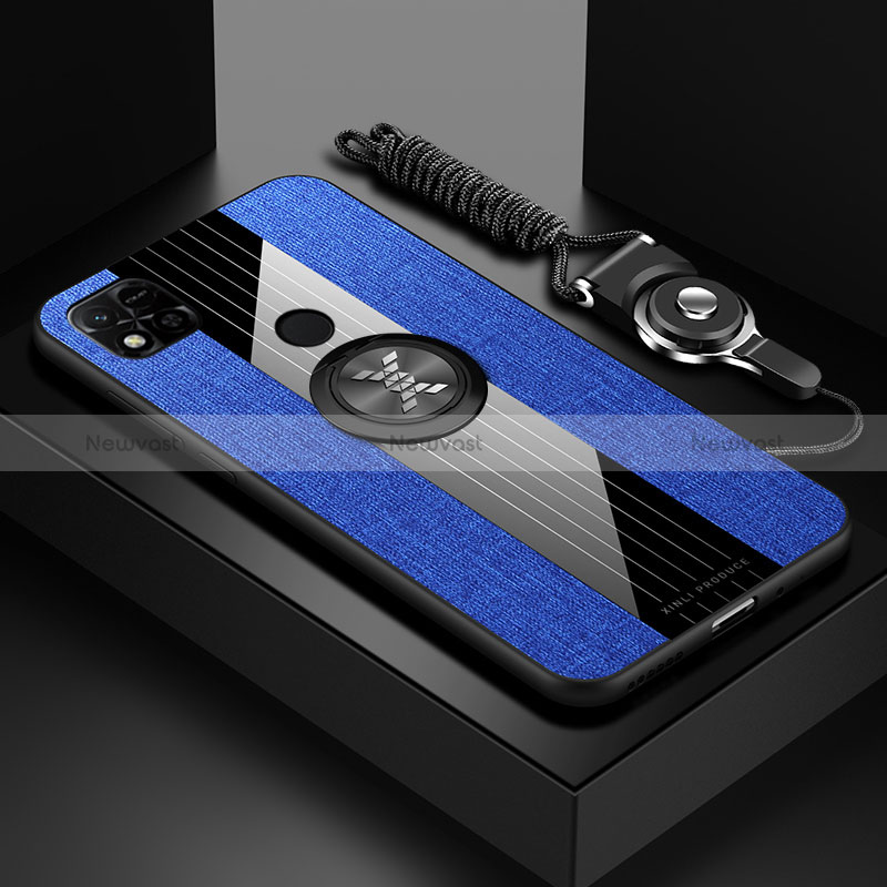 Ultra-thin Silicone Gel Soft Case Cover with Magnetic Finger Ring Stand X03L for Xiaomi Redmi 10A 4G