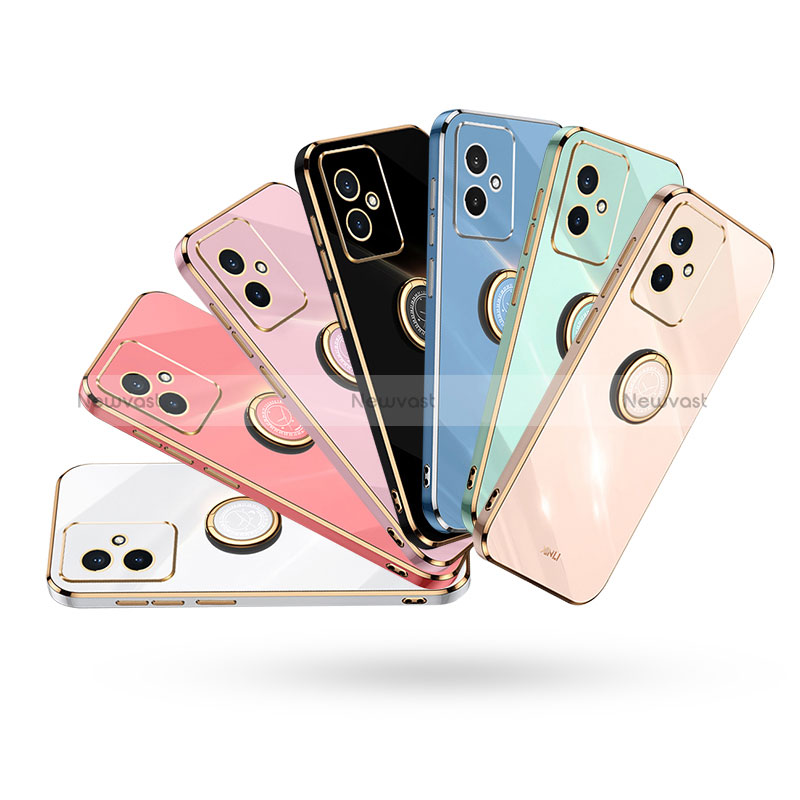 Ultra-thin Silicone Gel Soft Case Cover with Magnetic Finger Ring Stand XL1 for Huawei Honor 100 5G