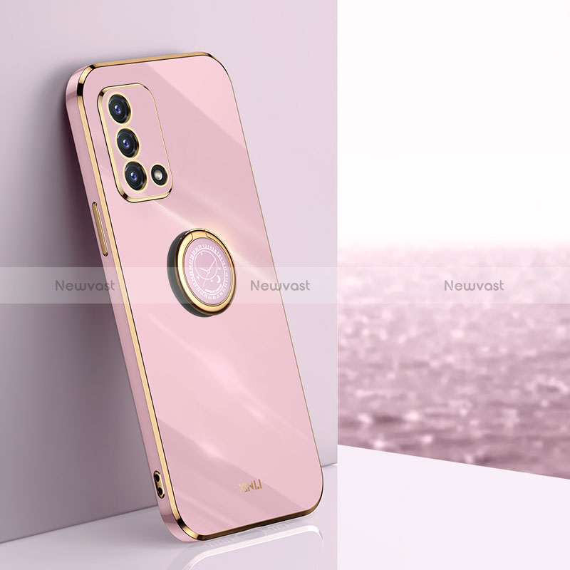 Ultra-thin Silicone Gel Soft Case Cover with Magnetic Finger Ring Stand XL1 for Oppo A95 4G