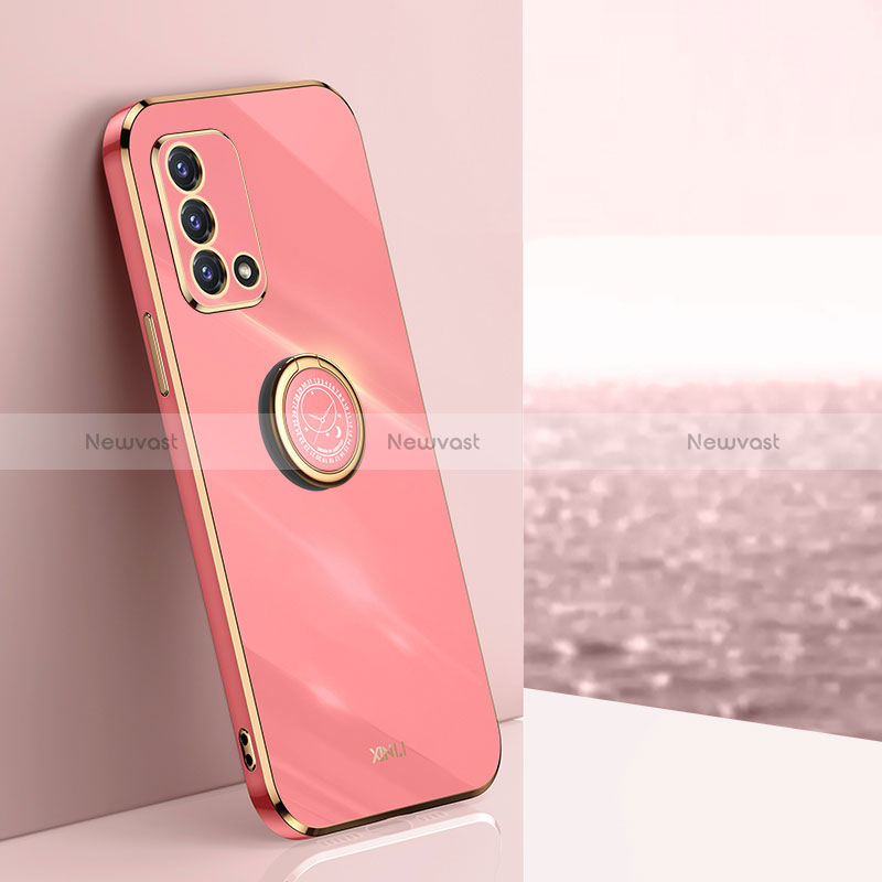 Ultra-thin Silicone Gel Soft Case Cover with Magnetic Finger Ring Stand XL1 for Oppo A95 4G