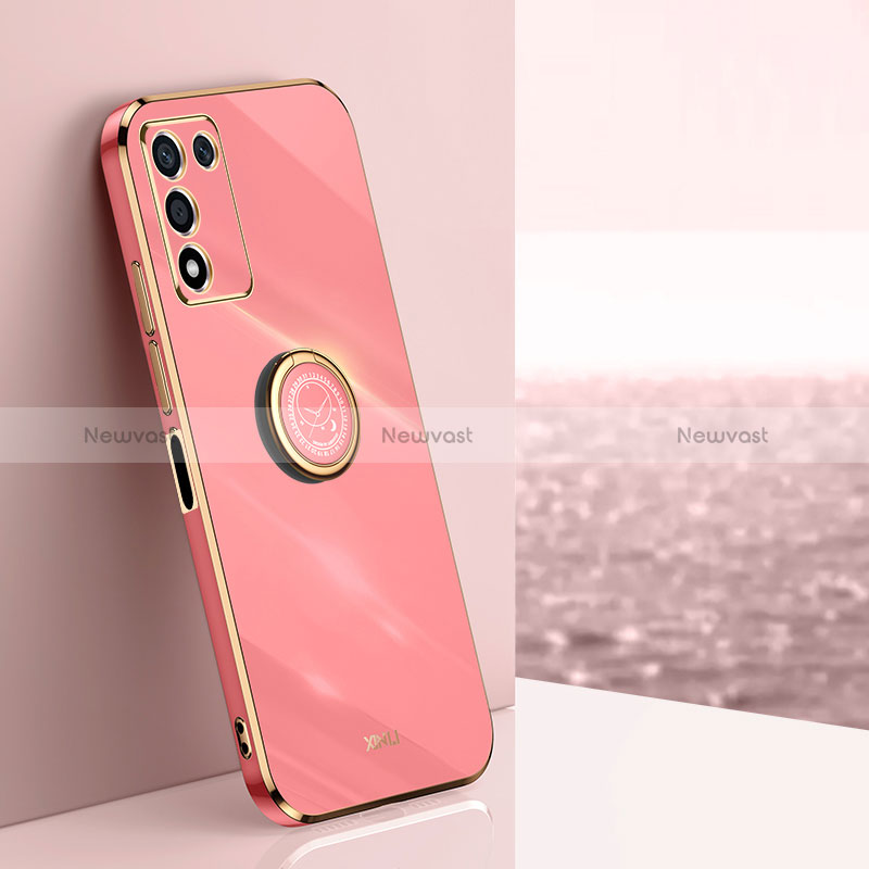 Ultra-thin Silicone Gel Soft Case Cover with Magnetic Finger Ring Stand XL1 for Oppo K9S 5G