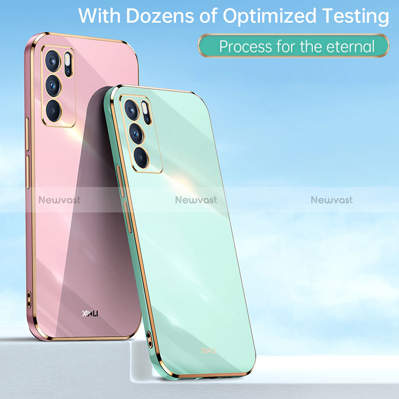 Ultra-thin Silicone Gel Soft Case Cover with Magnetic Finger Ring Stand XL1 for Oppo Reno6 5G