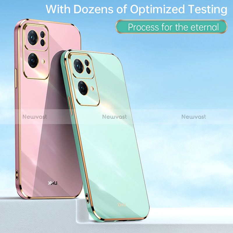 Ultra-thin Silicone Gel Soft Case Cover with Magnetic Finger Ring Stand XL1 for Oppo Reno7 Pro 5G