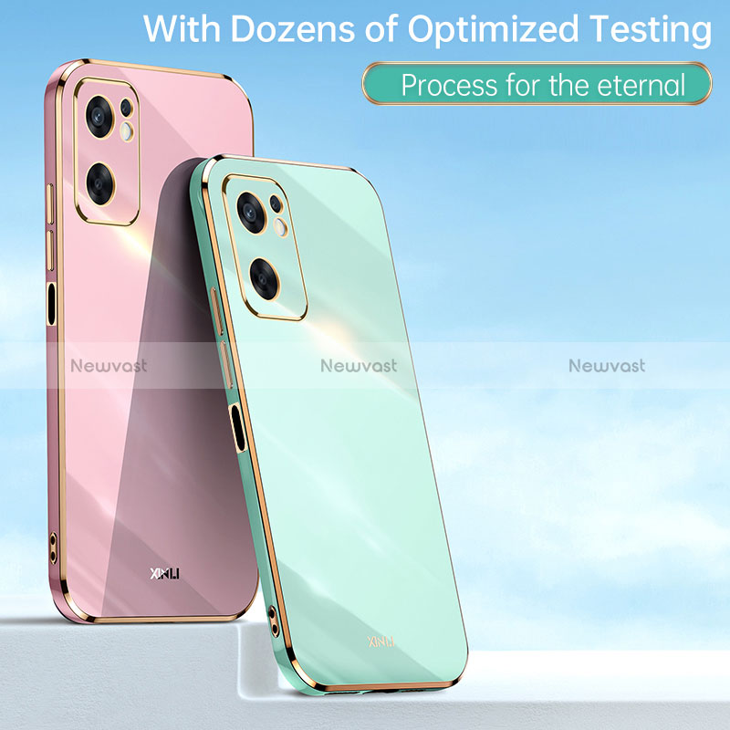 Ultra-thin Silicone Gel Soft Case Cover with Magnetic Finger Ring Stand XL1 for Oppo Reno7 SE 5G