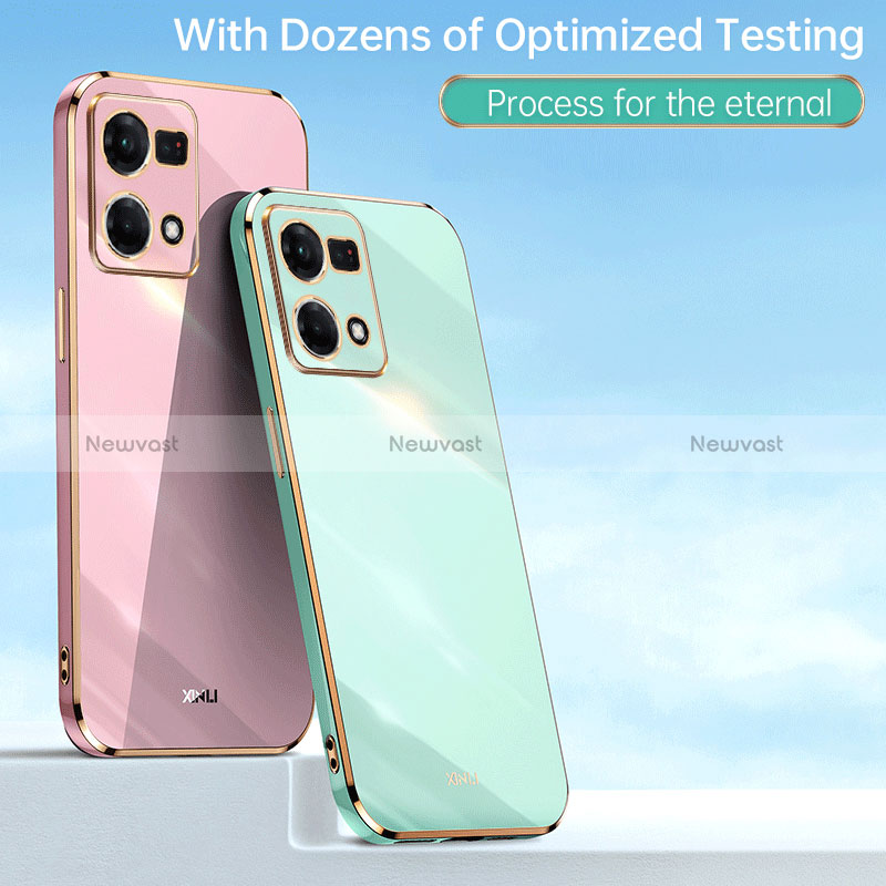 Ultra-thin Silicone Gel Soft Case Cover with Magnetic Finger Ring Stand XL1 for Oppo Reno8 4G