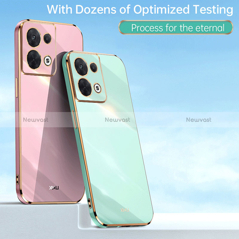 Ultra-thin Silicone Gel Soft Case Cover with Magnetic Finger Ring Stand XL1 for Oppo Reno8 5G