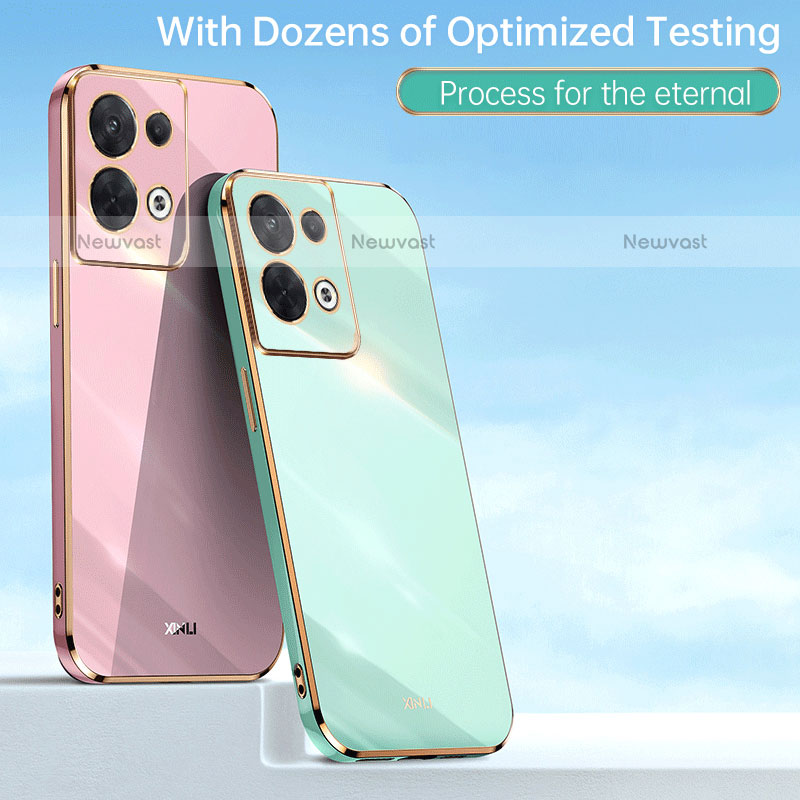 Ultra-thin Silicone Gel Soft Case Cover with Magnetic Finger Ring Stand XL1 for Oppo Reno9 Pro+ Plus 5G