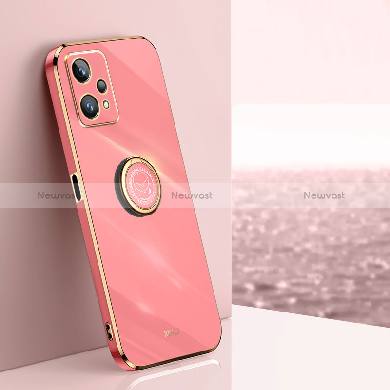 Ultra-thin Silicone Gel Soft Case Cover with Magnetic Finger Ring Stand XL1 for Realme 9 Pro 5G