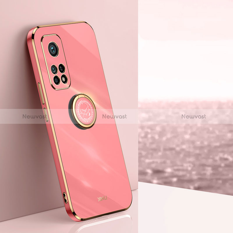 Ultra-thin Silicone Gel Soft Case Cover with Magnetic Finger Ring Stand XL1 for Xiaomi Mi 10T 5G