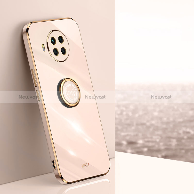 Ultra-thin Silicone Gel Soft Case Cover with Magnetic Finger Ring Stand XL1 for Xiaomi Mi 10T Lite 5G