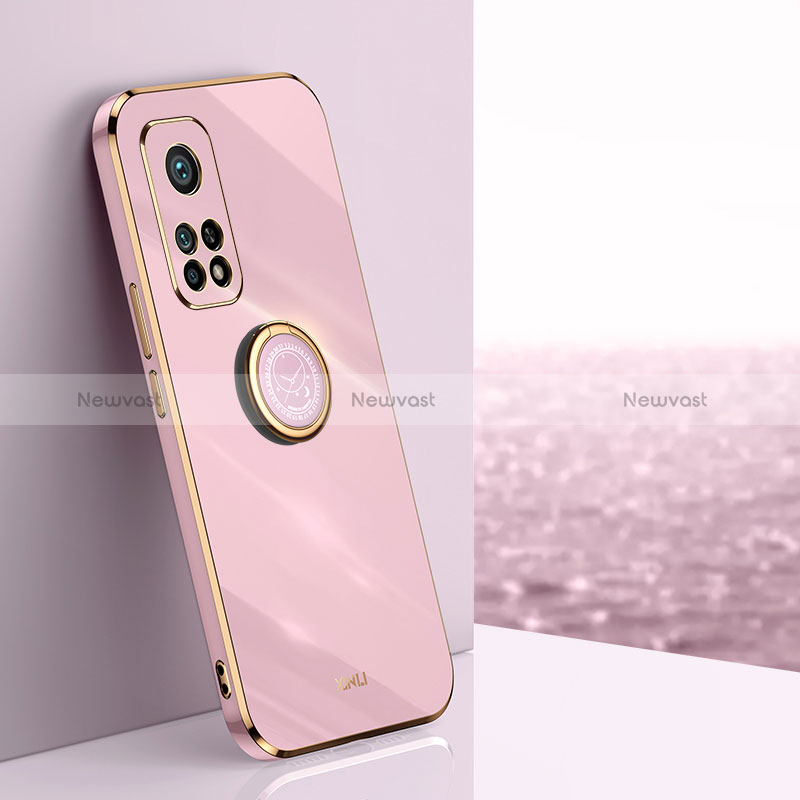 Ultra-thin Silicone Gel Soft Case Cover with Magnetic Finger Ring Stand XL1 for Xiaomi Mi 10T Pro 5G