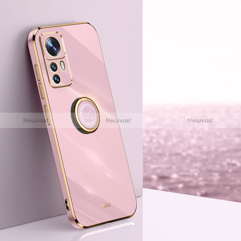 Ultra-thin Silicone Gel Soft Case Cover with Magnetic Finger Ring Stand XL1 for Xiaomi Mi 12T Pro 5G