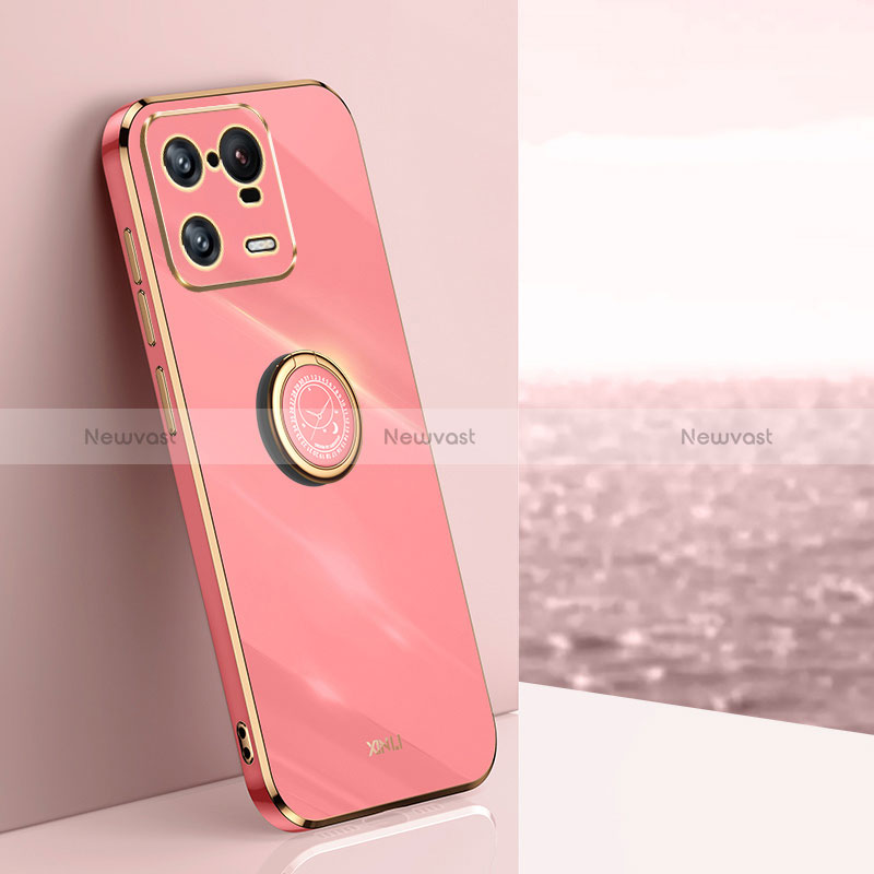 Ultra-thin Silicone Gel Soft Case Cover with Magnetic Finger Ring Stand XL1 for Xiaomi Mi 13 Pro 5G