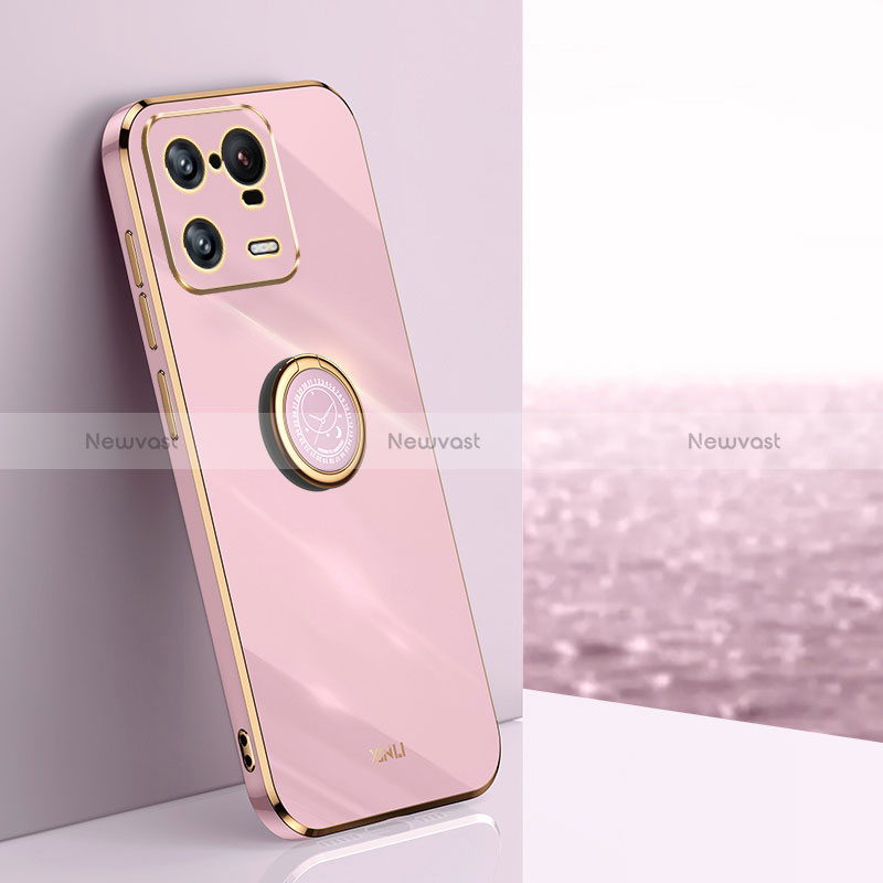 Ultra-thin Silicone Gel Soft Case Cover with Magnetic Finger Ring Stand XL1 for Xiaomi Mi 13 Pro 5G