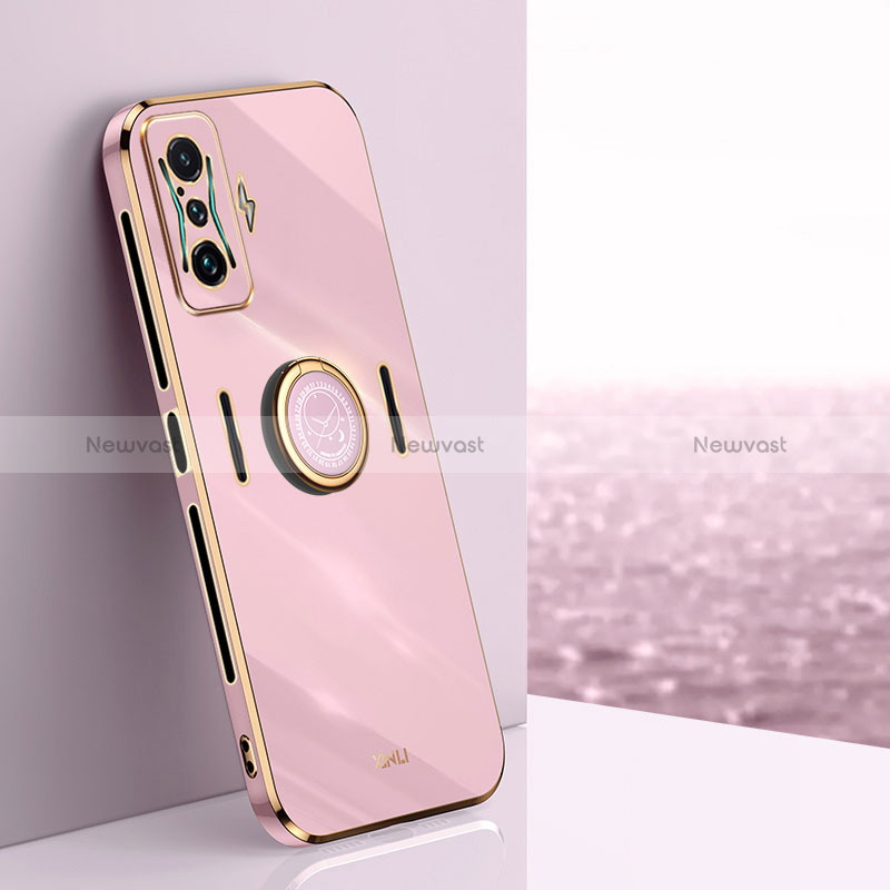 Ultra-thin Silicone Gel Soft Case Cover with Magnetic Finger Ring Stand XL1 for Xiaomi Poco F4 GT 5G
