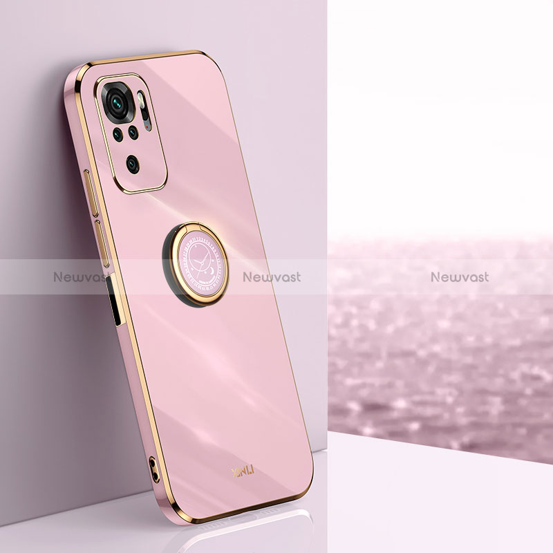 Ultra-thin Silicone Gel Soft Case Cover with Magnetic Finger Ring Stand XL1 for Xiaomi Poco M5S