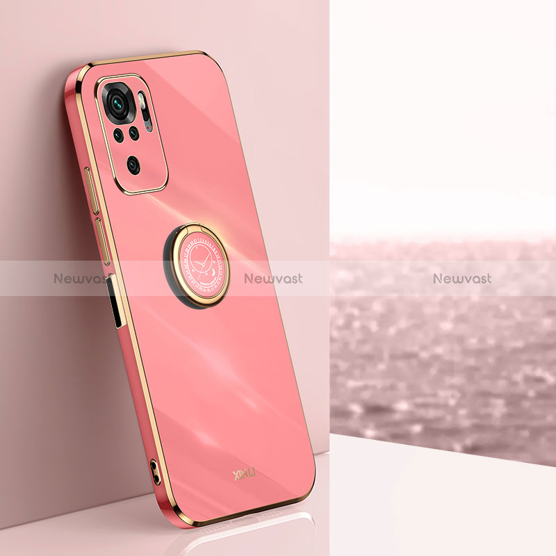 Ultra-thin Silicone Gel Soft Case Cover with Magnetic Finger Ring Stand XL1 for Xiaomi Poco M5S
