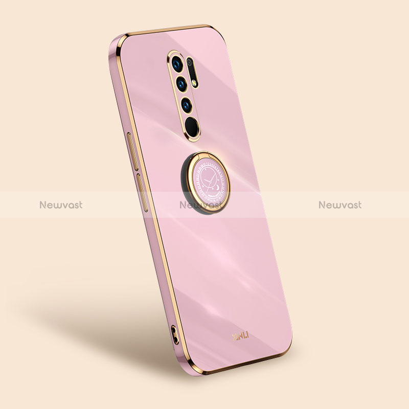 Ultra-thin Silicone Gel Soft Case Cover with Magnetic Finger Ring Stand XL1 for Xiaomi Redmi 9