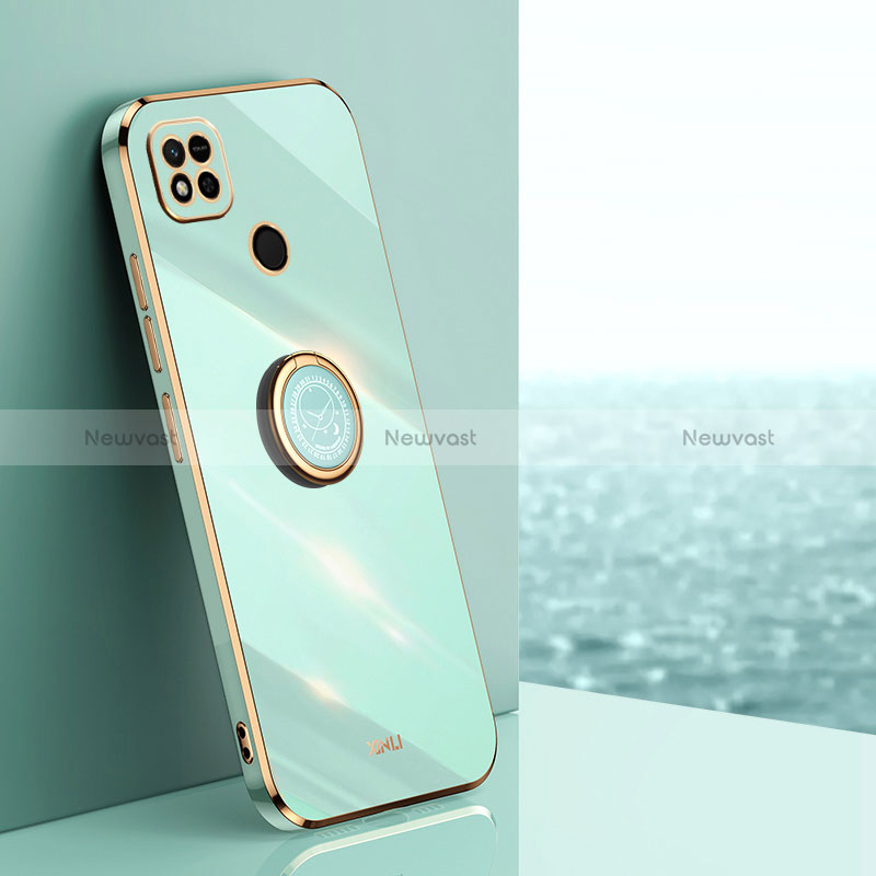 Ultra-thin Silicone Gel Soft Case Cover with Magnetic Finger Ring Stand XL1 for Xiaomi Redmi 9 India
