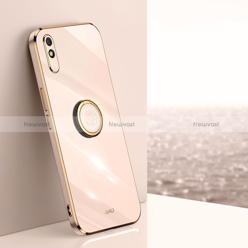Ultra-thin Silicone Gel Soft Case Cover with Magnetic Finger Ring Stand XL1 for Xiaomi Redmi 9A