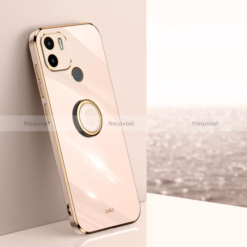 Ultra-thin Silicone Gel Soft Case Cover with Magnetic Finger Ring Stand XL1 for Xiaomi Redmi A1 Plus Gold